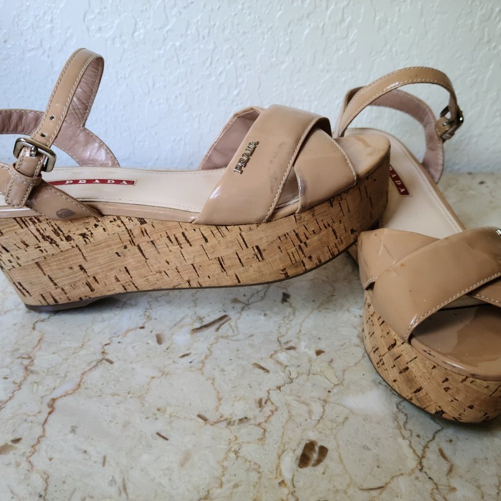 Prada Platform Cork Sandals - Picture 8 of 8